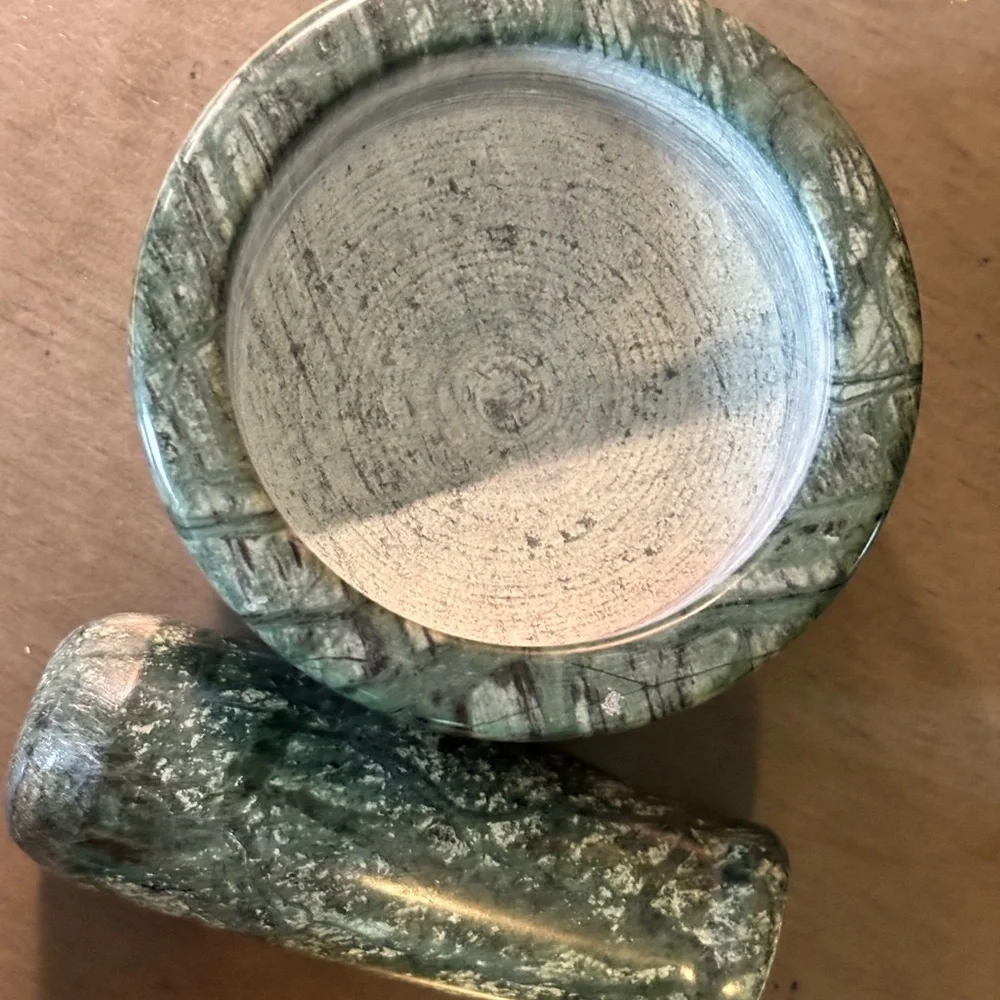 Green Marble Mortar and Pestle